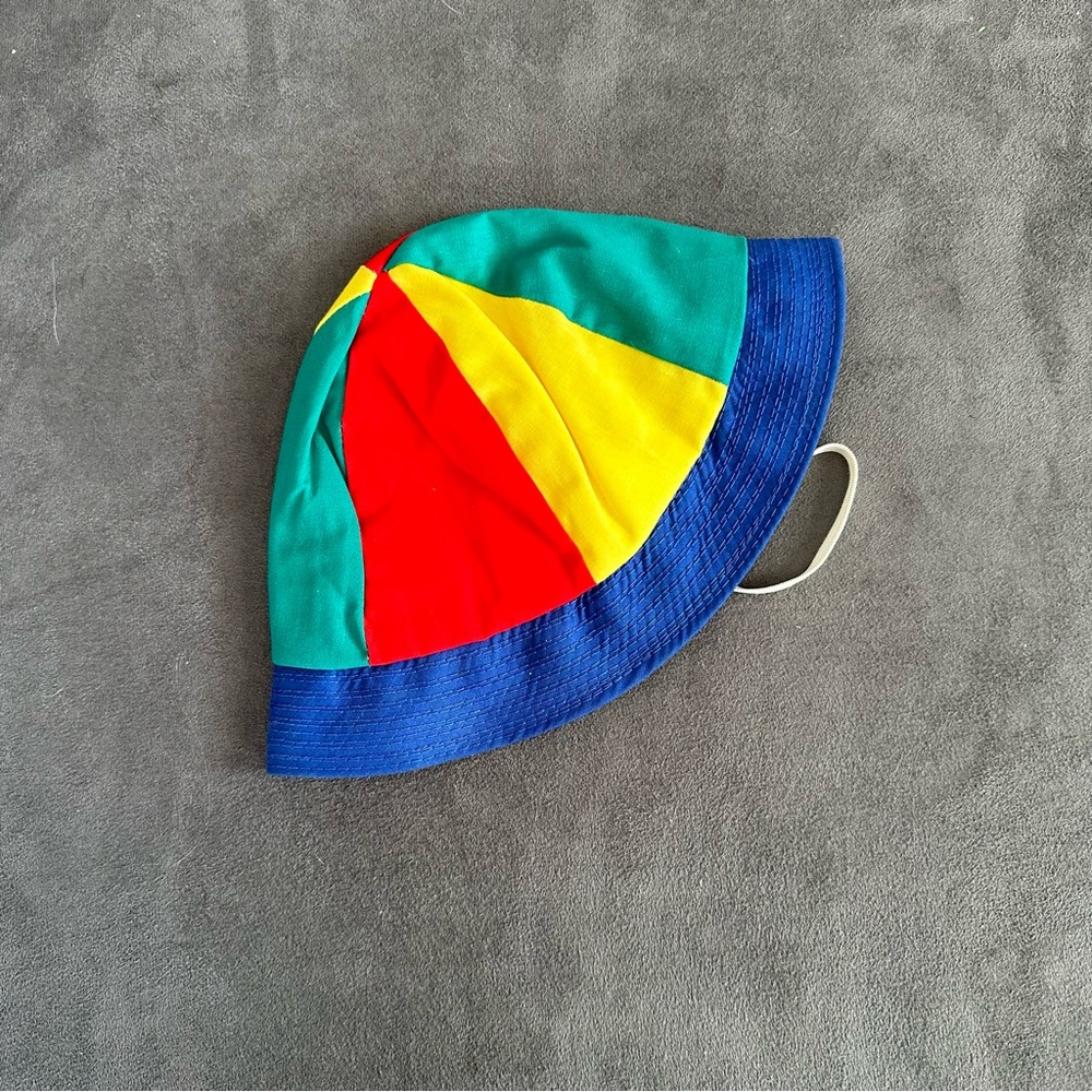 Vintage Baby Primary Rainbow Colorblock Bucket Hat